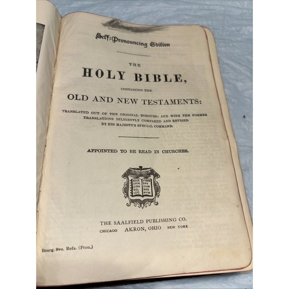 Antique Saalfield Holy Bible Illustrated Maps Concordance Self Pronouncing - Picture 9 of 16